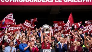 <p>Galway's Kate Geraghty lifts the Brendan Martin Cup. Pic: Ben Brady/Inpho</p> <p>Galway's Kate Geraghty lifts the Brendan Martin Cup. Pic: Ben Brady/Inpho</p>