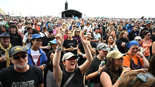 <p> Crowds enjoying Soda Blonde on the mainstage at the All Together Now Festival. Picture: Larry Cummins</p>