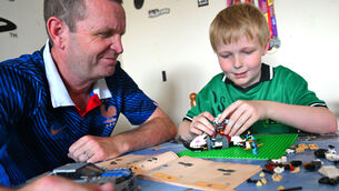 <p>10-year-old Kye Lenihan playing Lego with his dad Terry. Pictures: Larry Cummins</p> <p>10-year-old Kye Lenihan playing Lego with his dad Terry. Pictures: Larry Cummins</p>
