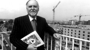 <p>Michael Fingleton at the official opening of Irish Nationwide's new headquarters in 1997. Archive picture: Jason Clarke</p>