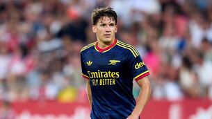 <p>Arsenal new boy Christos Tzolis: 'I feel now more ready to be in the Premier League'. Pic: Alex Caparros/Getty Images</p>