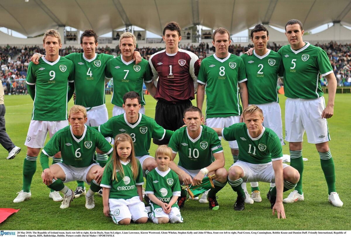 Greg Cunningham, second from the left in the front row, made his senior Ireland debut agaisnt Algeria in 2010. Pic: David Maher / SPORTSFILE