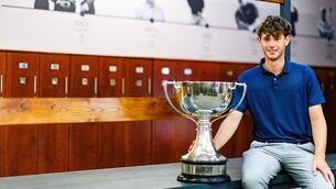 <p>Dylan Holmes: “It’s brilliant to put your name on a trophy with all those people, it’s not often you get to do it, so anytime is brilliant." Pic: ©INPHO/James Crombie</p>
