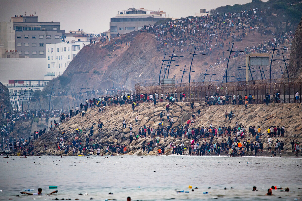 Migrants return to Morocco from the Spanish enclave of Ceuta. Picture: Antonio Sempere/AP