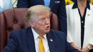 <p>President Donald Trump speaks during a meeting about military families, in the Oval Office of the White House, Monday, Aug. 3, 2026, in Washington. (AP Photo/Alex Brandon)</p>