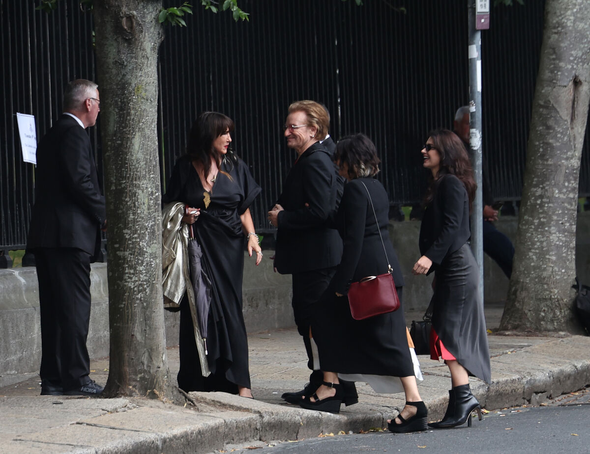 Bono arriving for the funeral of Glen Hansard at St Patrick's Cathedral in Dublin. Picture: Damien Eagers/PA Wire