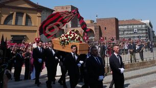 <p>Former AC Milan players paid tribute at the funeral of Franco Baresi (Antonio Calanni/AP)</p> <p>Former AC Milan players paid tribute at the funeral of Franco Baresi (Antonio Calanni/AP)</p>
