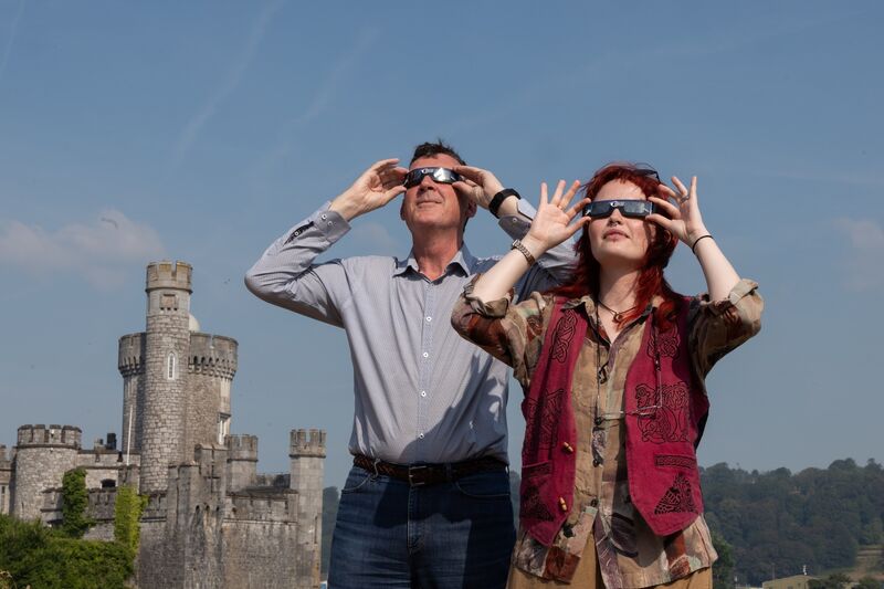 Dr Niall Smith, Head of Research at Munster Technological University and Head of MTU Blackrock Castle Observatory and Caoimhe Lyons, a Mathematical Sciences and Physics graduate and Science Facilitator at MTU Blackrock Castle Observatory pictured as MTU Blackrock Castle Observatory encourages people across Cork to prepare for a once-in-a-generation deep partial solar eclipse on Wednesday, 12 August. Picture: Darragh Kane. Dr Niall Smith, Head of Research at Munster Technological University and Head of MTU Blackrock Castle Observatory and Caoimhe Lyons, a Mathematical Sciences and Physics graduate and Science Facilitator at MTU Blackrock Castle Observatory pictured as MTU Blackrock Castle Observatory encourages people across Cork to prepare for a once-in-a-generation deep partial solar eclipse on Wednesday, 12 August. Picture: Darragh Kane.