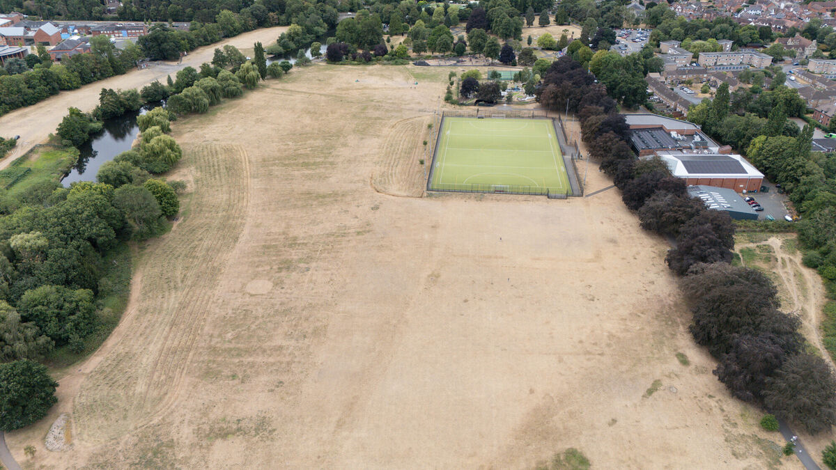 Scorched fields at St Nicholas Park in Warwick on July 27. File picture Scorched fields at St Nicholas Park in Warwick on July 27. File picture