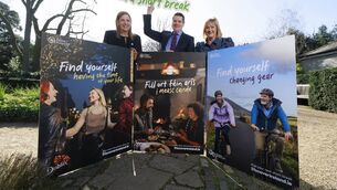 <p>Caroline Bocquel, chief executive of Fáilte Ireland; tourism minister Peter Burke; and Ruth Andrews, chairperson, Fáilte Ireland, at the launch of Fáilte Ireland’s new national domestic marketing campaign, Find Yourself on a Short Break. Picture: Conor McCabe Photography</p>