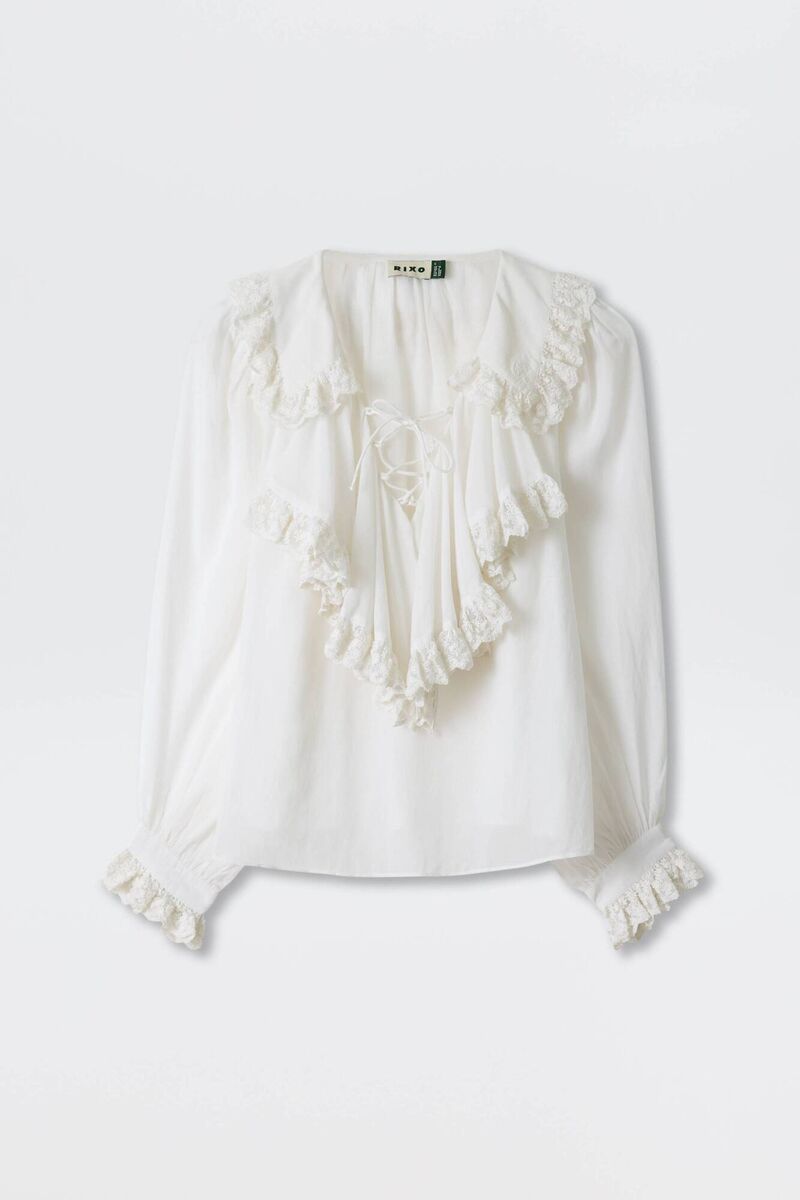 White Ruffled Blouse, €195, RIXO