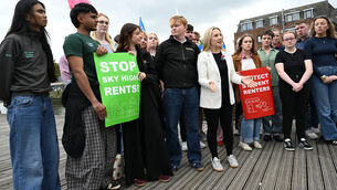 <p>Students Union representatives from colleges across Ireland joined Labour spokesperson on further and higher education Senator Laura Harmon, who will publish a bill to close loopholes in student rent legislation by stamping out 'bogus charges'. Pictures: Larry Cummins</p> <p>Students Union representatives from colleges across Ireland joined Labour spokesperson on further and higher education Senator Laura Harmon, who will publish a bill to close loopholes in student rent legislation by stamping out 'bogus charges'. Pictures: Larry Cummins</p>