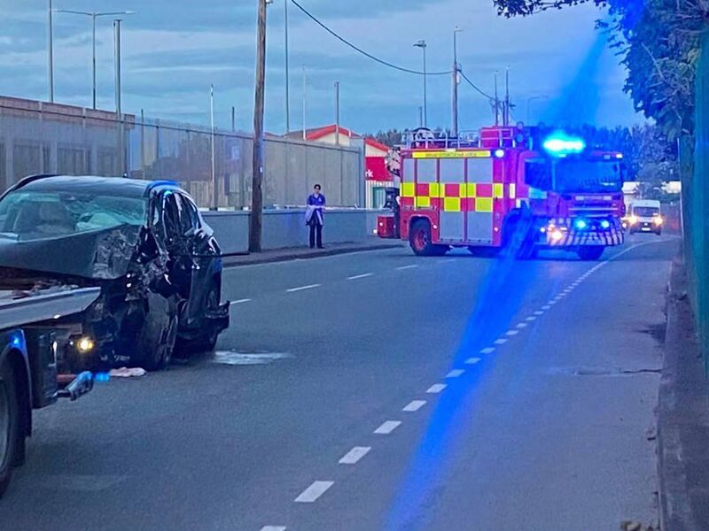 Gardaí attended the scene of a road traffic road collision outside Virgin Media Park, Tramore Road in Ballyphehane on the evening of Tuesday, August 4. Photo supplied by Red FM Gardaí attended the scene of a road traffic road collision outside Virgin Media Park, Tramore Road in Ballyphehane on the evening of Tuesday, August 4. Photo supplied by Red FM
