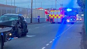 <p>Gardaí attended the scene of a road traffic road collision outside Virgin Media Park on Tuesday. Picture: Red FM</p> <p>Gardaí attended the scene of a road traffic road collision outside Virgin Media Park on Tuesday. Picture: Red FM</p>