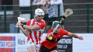<p> Imokilly's Jack Leahy crashes the ball to the UCC net despite the efforts of Chris Delaney during their Divisions/Colleges Premier SHC clash at Midleton. Pic: David Keane.</p> <p> Imokilly's Jack Leahy crashes the ball to the UCC net despite the efforts of Chris Delaney during their Divisions/Colleges Premier SHC clash at Midleton. Pic: David Keane.</p>