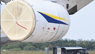 <p>Police forensic technicians prepare to deploy an explosive-disposal robot near a Ukrainian aircraft at Leipzig/Halle Airport, in Schkeuditz, Germany, Wednesday Aug. 5, 2026, where flight operations were suspended overnight after a drone sighting was reported and another object was found near a runway. (Hendrik Schmidt/dpa via AP)</p> <p>Police forensic technicians prepare to deploy an explosive-disposal robot near a Ukrainian aircraft at Leipzig/Halle Airport, in Schkeuditz, Germany, Wednesday Aug. 5, 2026, where flight operations were suspended overnight after a drone sighting was reported and another object was found near a runway. (Hendrik Schmidt/dpa via AP)</p>