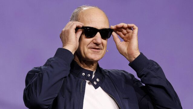 <p>Siemens president and CEO Roland Busch tries on a pair of Meta's Ray-ban smartglasses at the annual CES in Las Vegas earlier this year. Picture: Caroline Brehman/Getty Images</p>
