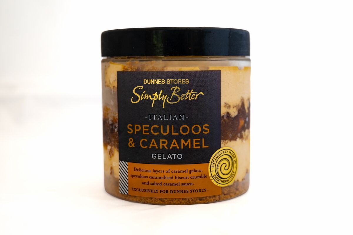 Dunnes Stores Simply Better Speculoos and Caramel Gelato. 
