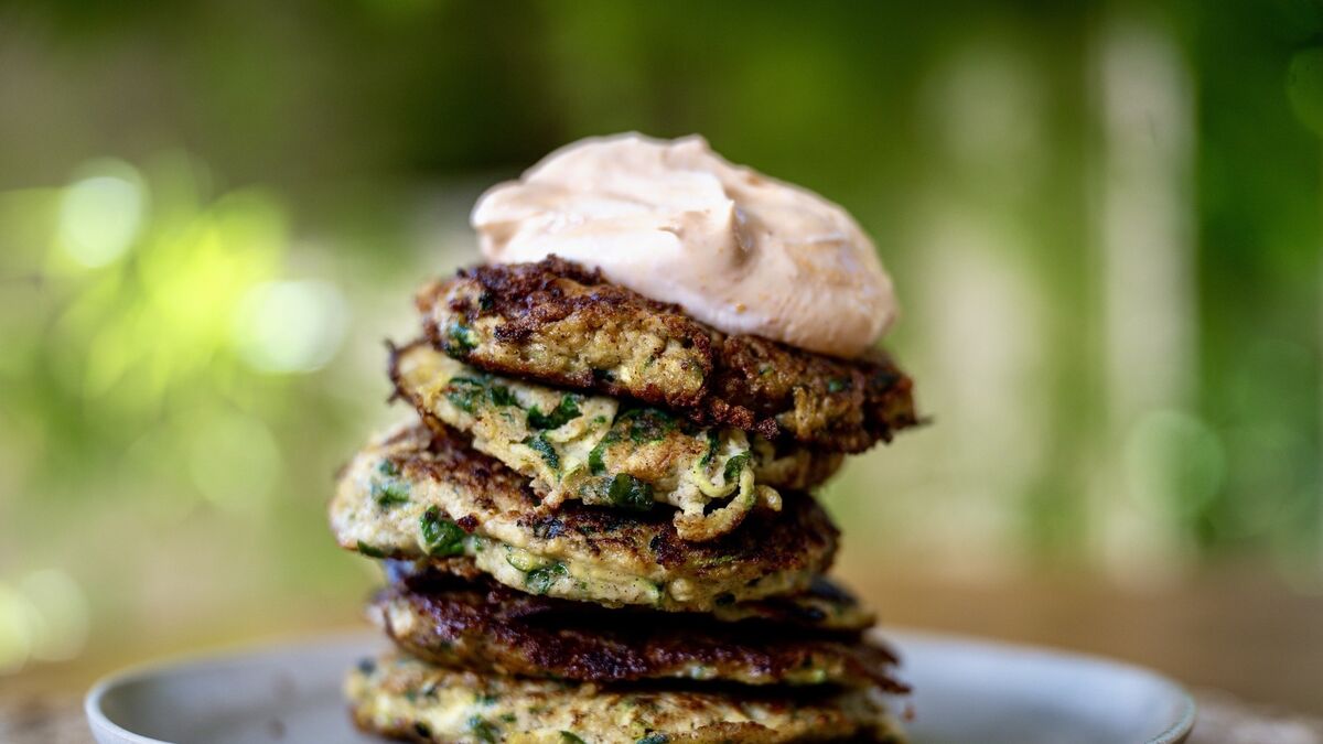 Courgette Fritters with Whipped Goat’s Cheese