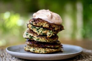 Courgette Fritters with Whipped Goat’s Cheese