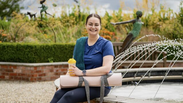 <p>Breda Graham enjoys a quiet wellness moment in the sunken gardens at The Montenotte Hotel. Pictures: Chani Anderson</p>