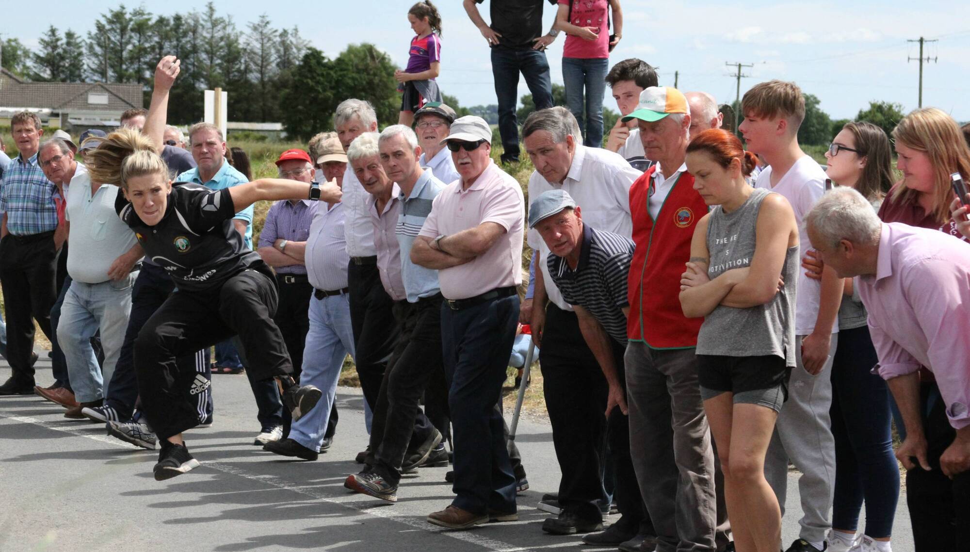 FLYING HIGH: Road bowling legend Kelly Mallon in action.