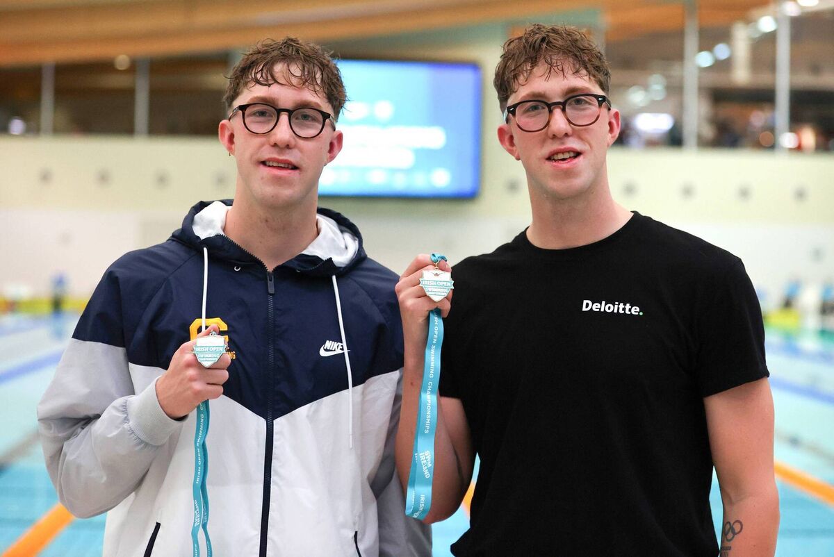 Nathan and Daniel after the Irish Open 1500m Freestyle Final. Pic: Tom O’Hanlon/Inpho