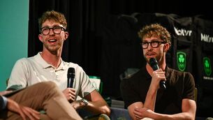 <p>Daniel Wiffen OLY, left, and Nathan Wiffen during the annual Team Ireland Olympic Golf Fundraiser at The K Club. Pic: Ben McShane/Sportsfile </p>