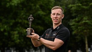 <p>ON TOP: PwC GAA/GPA Player of the Month for July Ryan O'Donoghue of Mayo, with his award at Eyre Square in Galway. Picture: Tyler Miller/Sportsfile </p> <p>ON TOP: PwC GAA/GPA Player of the Month for July Ryan O'Donoghue of Mayo, with his award at Eyre Square in Galway. Picture: Tyler Miller/Sportsfile </p>