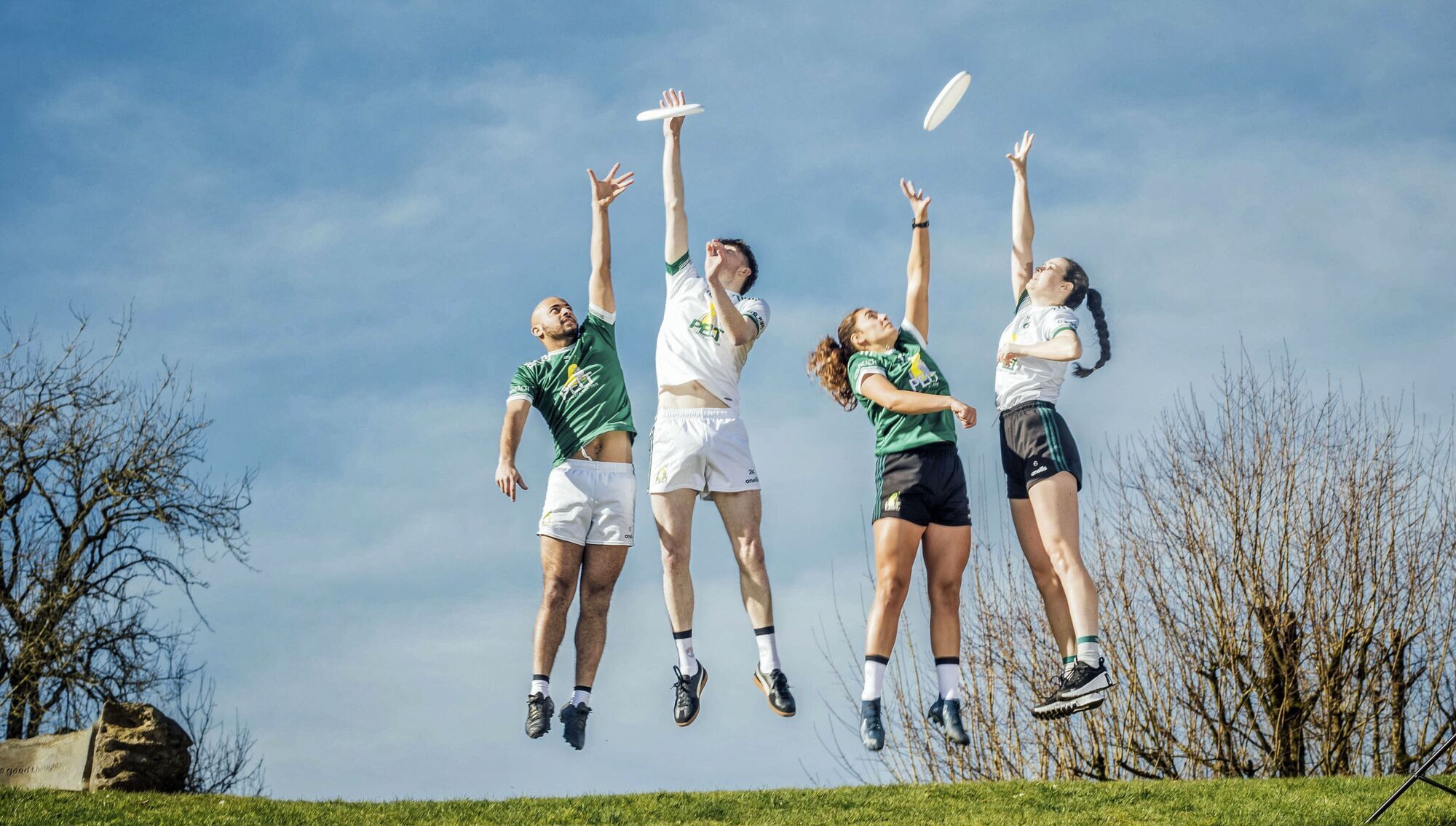 (Left to right) Irish players Cian Hypolite, Darragh O'Sullivan, Vittoria Rainusso, and Aoife McAllister at the launch of Limerick being announced as the host city for the WFDF 2026 World Ultimate Club Championships. File picture: Brian Arthur