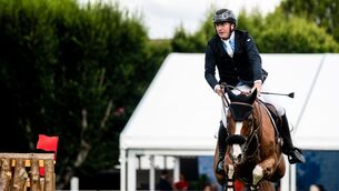 <p>Jordan Coyle on King Kannan GP at the 2026 Dublin Horse Show, Laya Arena. Picture: INPHO/Henry Simpson</p>