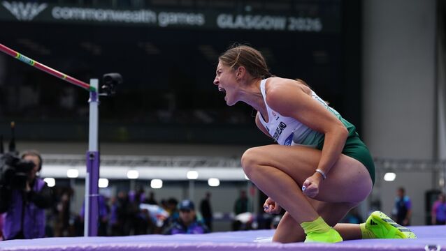 <p>ON A ROLL: Kate O'Connor after clearing 1.82m during the Women's Heptathlon High Jump at the Scotstoun Stadium during the recent Commonwealth Games in Glasgow. Picture: Martin Rickett/PA Wire.</p>