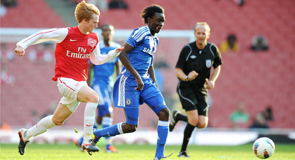 Here’s a photograph of Traore taking part in the game at the Emirates Stadium. Photo: PA