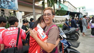 <p>A schoolgirl cries outside her school where deaths and injuries were reported after a shooting in Thailand's Nonthaburi province, Friday, Aug. 7, 2026. (AP Photo/Sakchai Lalit)</p> <p>A schoolgirl cries outside her school where deaths and injuries were reported after a shooting in Thailand's Nonthaburi province, Friday, Aug. 7, 2026. (AP Photo/Sakchai Lalit)</p>