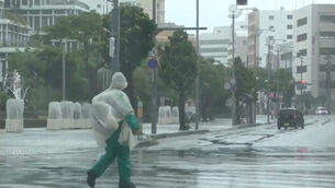 Typhoon Dolphin has made landfall (NTV-NNN via AP) Typhoon Dolphin has made landfall (NTV-NNN via AP)