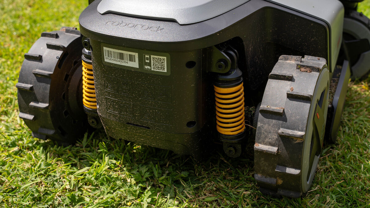 The Roborock Z120 LiDAR is built for rough terrain thanks to its heavy-duty frame, four-wheel drive and rear suspension. Picture: Noel Campion The Roborock Z120 LiDAR is built for rough terrain thanks to its heavy-duty frame, four-wheel drive and rear suspension. Picture: Noel Campion