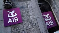 FILE PHOTO: Signage and logo are seen on an AIB bank building in Galway
