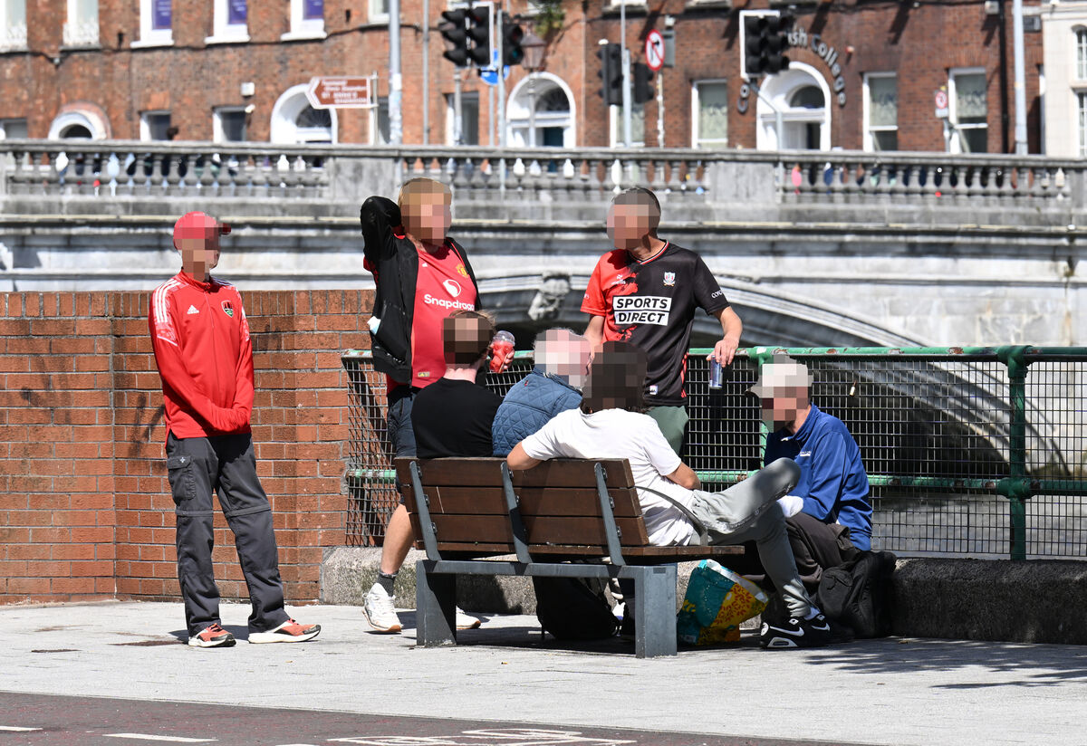 Street drinkers gathered on Merchants Quay, Cork City. Picture: Larry Cummins Street drinkers gathered on Merchants Quay, Cork City. Picture: Larry Cummins
