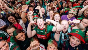 <p>THE KIDS ARE ALRIGHT: Mayo supporters during the homecoming. Pic: ©INPHO/Tom Maher.</p>