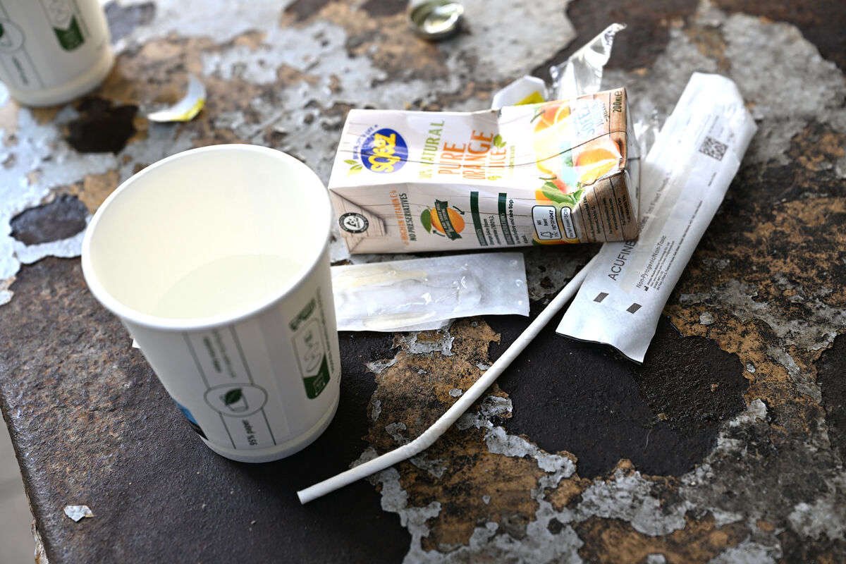 Coffee cup, orange juice carton, and syringe wrapper discarded near Lapp's Quay, Cork City. Picture: Larry Cummins Coffee cup, orange juice carton, and syringe wrapper discarded near Lapp's Quay, Cork City. Picture: Larry Cummins