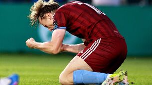 <p>MISSED CHANCE: Galway United's David Hurley reacts after missing a penalty. Pic: Thomas Flinkow/Sportsfile.</p> <p>MISSED CHANCE: Galway United's David Hurley reacts after missing a penalty. Pic: Thomas Flinkow/Sportsfile.</p>