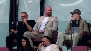 <p>Former West Ham United chairman David Sullivan (left) watches the game from the stands during the Carabao Cup first round match at London Stadium. </p> <p>Former West Ham United chairman David Sullivan (left) watches the game from the stands during the Carabao Cup first round match at London Stadium. </p>