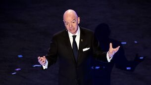 <p>HANDS UP: FIFA President Gianni Infantino. UEFA has confirmed a "departure payment" was made to a female employee who is alleged to have been in a relationship with Gianni Infantino while he was the organisation's general secretary. Issue date: Saturday August 8, 2026 PA Photo. Photo credit should read Sam Corum/PA Wire.</p> <p>HANDS UP: FIFA President Gianni Infantino. UEFA has confirmed a "departure payment" was made to a female employee who is alleged to have been in a relationship with Gianni Infantino while he was the organisation's general secretary. Issue date: Saturday August 8, 2026 PA Photo. Photo credit should read Sam Corum/PA Wire.</p>