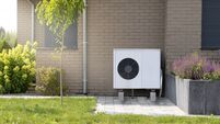 Heat Pump System Installed on Modern Building Exterior