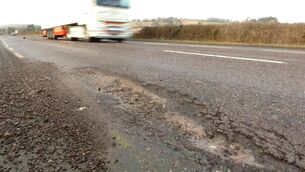 <p>Potholes on the approach to Killeagh on the road from Youghal in Cork. Picture: Larry Cummins</p> <p>Potholes on the approach to Killeagh on the road from Youghal in Cork. Picture: Larry Cummins</p>