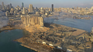 <p>A destroyed grain silo sits in rubble and debris after the explosion at Beirut port in 2020. The explosion damaged buildings across the capital and sent a giant mushroom cloud into the sky. File picture: Hussein Malla/AP</p> <p>A destroyed grain silo sits in rubble and debris after the explosion at Beirut port in 2020. The explosion damaged buildings across the capital and sent a giant mushroom cloud into the sky. File picture: Hussein Malla/AP</p>