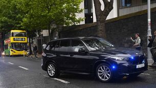 <p>Garda vehicles arriving at the Central Criminal Court in Dublin, where Daniel Kinahan is expected to appear charged with directing an organised crime group, after being extradited from Dubai. Picture: Mark Marlow/PA Wire</p> <p>Garda vehicles arriving at the Central Criminal Court in Dublin, where Daniel Kinahan is expected to appear charged with directing an organised crime group, after being extradited from Dubai. Picture: Mark Marlow/PA Wire</p>