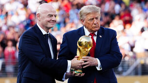 <p>Fifa president Gianni Infantino and US president Donald Trump. Picture: PA</p>