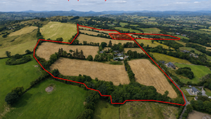 <p>Marked aerial photo of the 51-acre farm for sale at Cooldaniel, Macroom, Co. Cork.</p> <p>Marked aerial photo of the 51-acre farm for sale at Cooldaniel, Macroom, Co. Cork.</p>