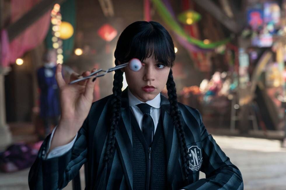 Jenna Ortega as Wednesday Addams in episode 203 of Wednesday. Jenna Ortega as Wednesday Addams in episode 203 of Wednesday.